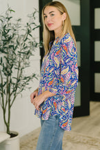 Load image into Gallery viewer, Lizzy Top in Royal Blue Paisley