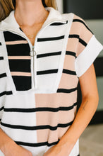 Load image into Gallery viewer, Lonely Traveler Striped Quarter Zip Vest in White