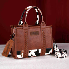 Load image into Gallery viewer, Wrangler Cow Print Concealed Carry Tote/Crossbody