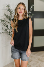Load image into Gallery viewer, New Normal Pleat Detail Sleeveless Top in Black