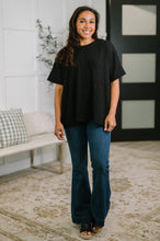 Load image into Gallery viewer, Not That complicated Textured Boxy Tee in Black