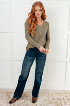 Load image into Gallery viewer, On a Roll Ribbed Knit V Neck Long Sleeve Top