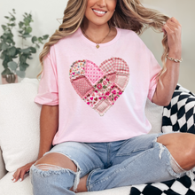 Load image into Gallery viewer, Patchwork Heart Graphic Tee and Sweatshirt
