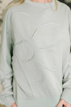 Load image into Gallery viewer, Petal Poise Floral Applique Pullover in Ivy