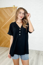 Load image into Gallery viewer, Plain and Sassy V-Neck Tee in Black