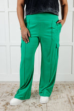 Load image into Gallery viewer, Race to Relax Cargo Pants in Emerald Green