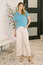 Load image into Gallery viewer, Sea You Soon Collared Top in Costal Blue