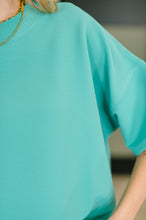 Load image into Gallery viewer, Sense of Clarity Boxy Top in Turquoise
