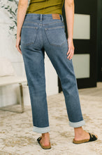 Load image into Gallery viewer, Shane Mid Rise Billie Boyfriend Jean in Dark Cozy Indigo
