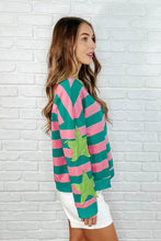 Load image into Gallery viewer, Stars On Stripes Patchwork Striped Sweatshirt
