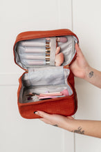 Load image into Gallery viewer, Subtly Checked Cosmetic Bags set of 4 in Brown