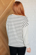 Load image into Gallery viewer, Super Clever Patchwork Striped Top in Ivory