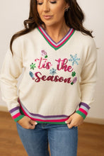 Load image into Gallery viewer, Tis the Season Sequin Cream Sweater