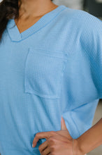 Load image into Gallery viewer, Together We're Unlimited Basic V-Neck Tee in Ocean Blue