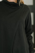 Load image into Gallery viewer, Travel City Scape Turtle Neck Tunic in Black