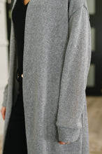 Load image into Gallery viewer, Travel Hideaway Open Front Cardigan in Soft Grey