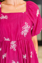 Load image into Gallery viewer, Twirl in Bloom Square Neck Dress in Hot Pink