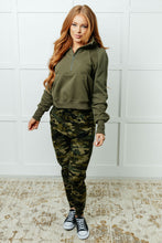 Load image into Gallery viewer, Under Her Spell Half Zip Pullover in Green