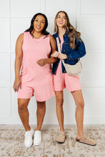 Load image into Gallery viewer, Up and Running Mineral Wash Romper in Coral Pink