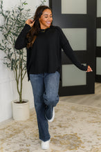 Load image into Gallery viewer, Wander & Rest Cable Ribbed Knit Drop Shoulder Top in Black