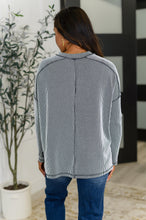 Load image into Gallery viewer, Wander & Rest Cable Ribbed Knit Drop Shoulder Top in Black/White