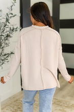 Load image into Gallery viewer, Wander & Rest Cable Ribbed Knit Drop Shoulder Top in Sand Beige