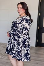 Load image into Gallery viewer, Worthwhile Moment Floral Tiered Dress in Oatmeal and Navy
