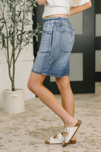Load image into Gallery viewer, Zenim Printed High Waisted Shorts in Classic Denim