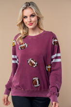 Load image into Gallery viewer, Sequin Football Long Sleeve Knit Top