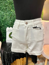 Load image into Gallery viewer, Maya White Distressed Zenana Shorts