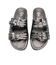 Load image into Gallery viewer, Intertwine Dual Woven Strap Slide in Pewter