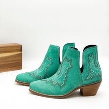 Load image into Gallery viewer, Kickin' Booties in Turquoise Suede
