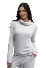 Load image into Gallery viewer, Cuddleblend Lounge Cowl Neck Top-Light Gray