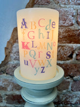 Load image into Gallery viewer, Alphabet Pastel Candle Sleeve