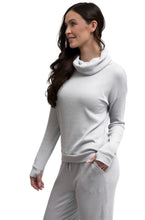 Load image into Gallery viewer, Cuddleblend Lounge Cowl Neck Top-Light Gray
