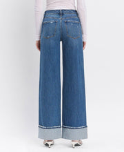 Load image into Gallery viewer, HIGH RISE CUFFED PANEL BAGGY WIDE JEANS
