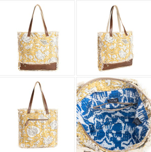 Golden Prairie Leaf Tote Bag