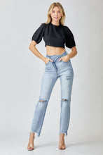 Load image into Gallery viewer, Juniper Crossover Distressed Girlfriend Jeans by Risen

