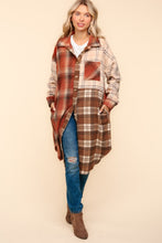 Load image into Gallery viewer, Flannel Plaid Oversized Shacket with Pockets
