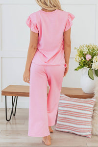 Pearl Beaded Top and Pants Set