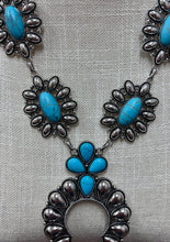 Load image into Gallery viewer, Turquoise Cowgirl Statement Necklace &amp; Earring Set
