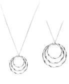 Triple Waved Circle Pendant Necklace