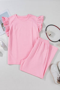 Pearl Beaded Top and Pants Set