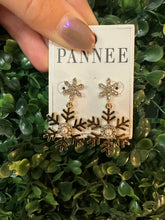 Load image into Gallery viewer, Rhinestone Snowflake Earrings
