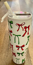 Load image into Gallery viewer, Midnight Bow Christmas Tumbler
