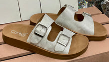 Load image into Gallery viewer, Let’s Be Real White Metallic Sandal
