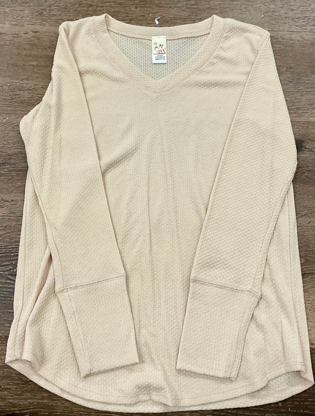 Cream Waffle Knit Long Sleeve