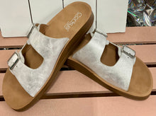 Load image into Gallery viewer, Let’s Be Real White Metallic Sandal
