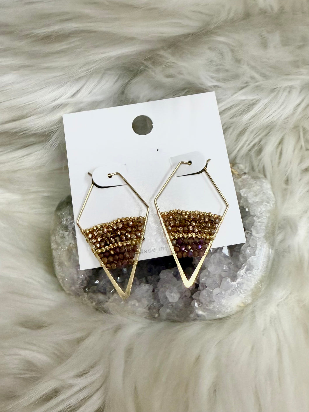 Beaded Diamond Earrings