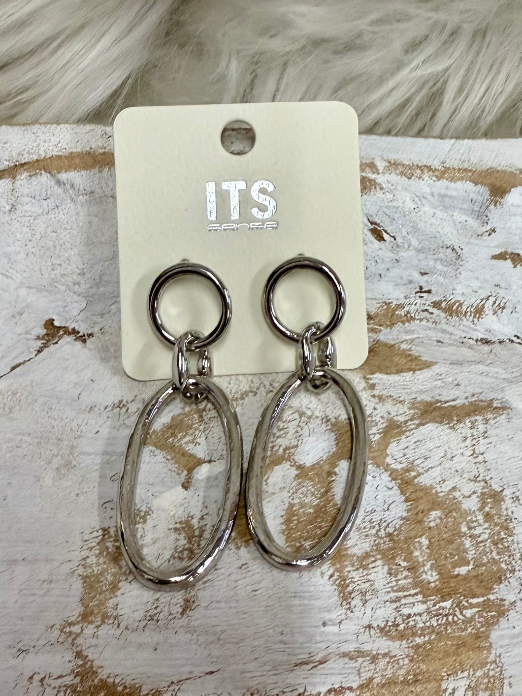 Silver Luxe Triple Hoop Drop Earrings